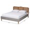 Baxton Studio Rosita Mid-Century Modern Light Grey Velvet Fabric and Walnut Brown Finished Platform Bed-Queen 242-13530-ZORO - alternate 6